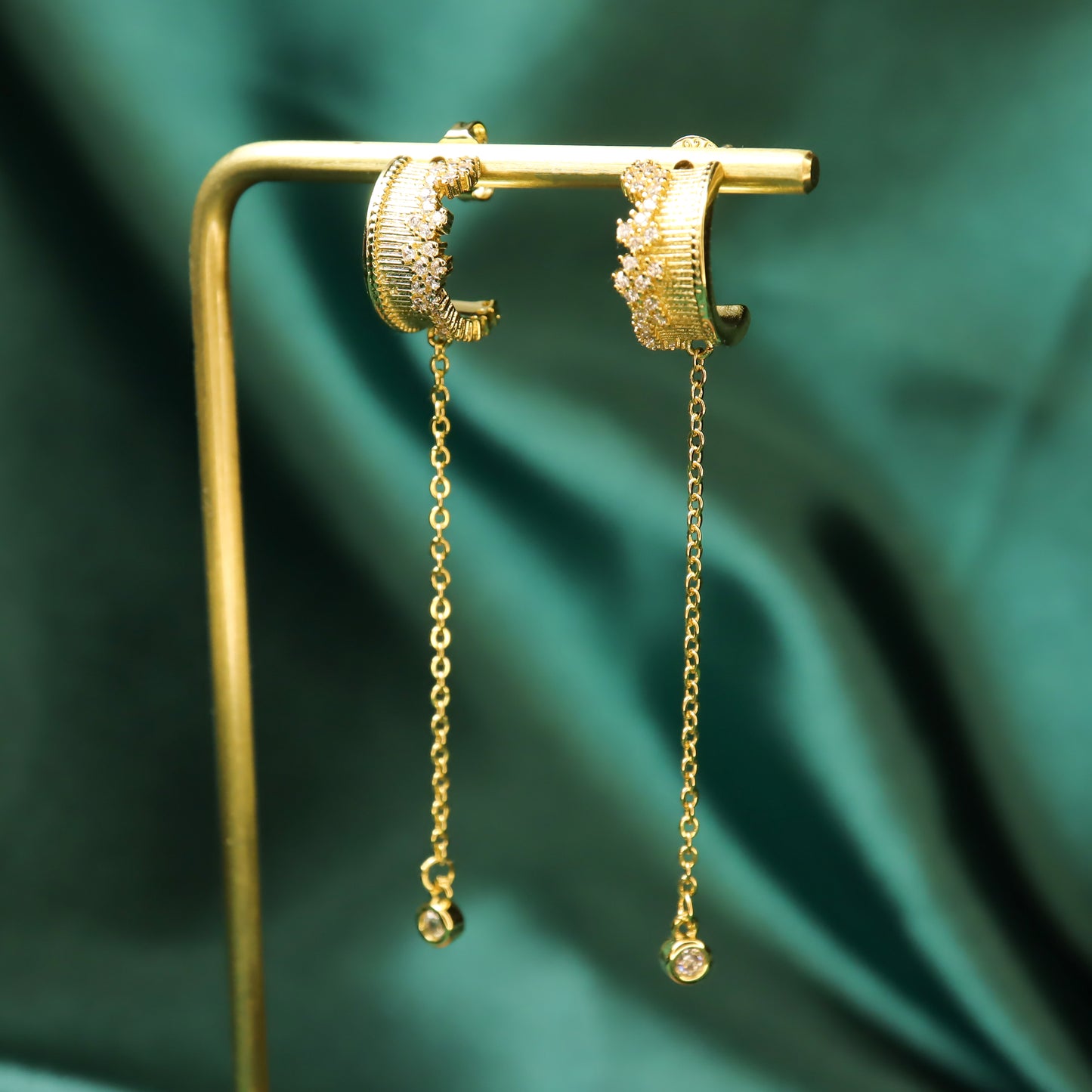 Starry Crown - 18K Gold Plated S925 Sterling Silver Vintage Tassel Earrings