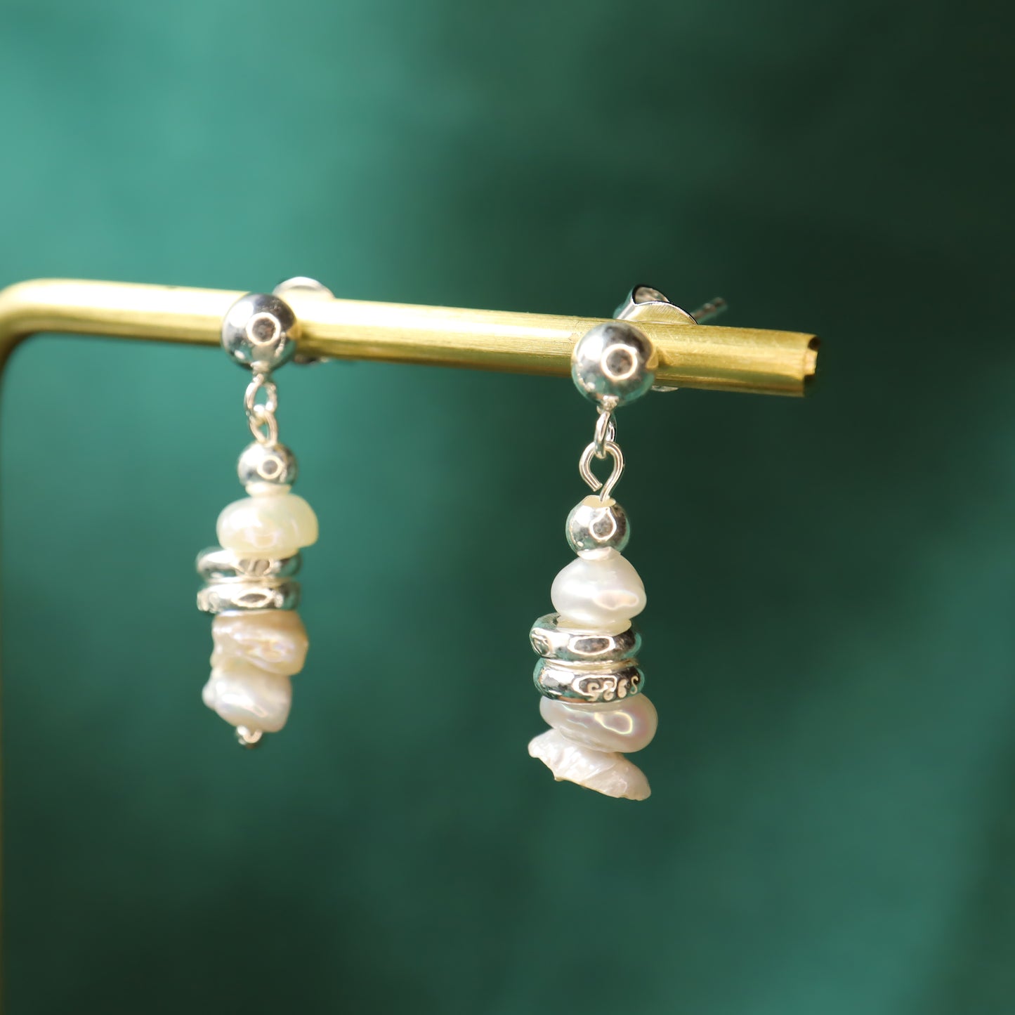 Julia Wish Stone - S925 Sterling Silver & Pearl Drop Earrings
