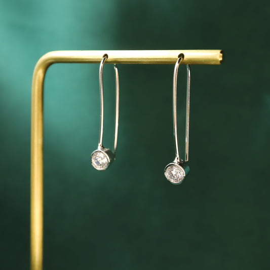 Iris Spotlight - S925 Sterling Silver & Zircon Hook Earrings