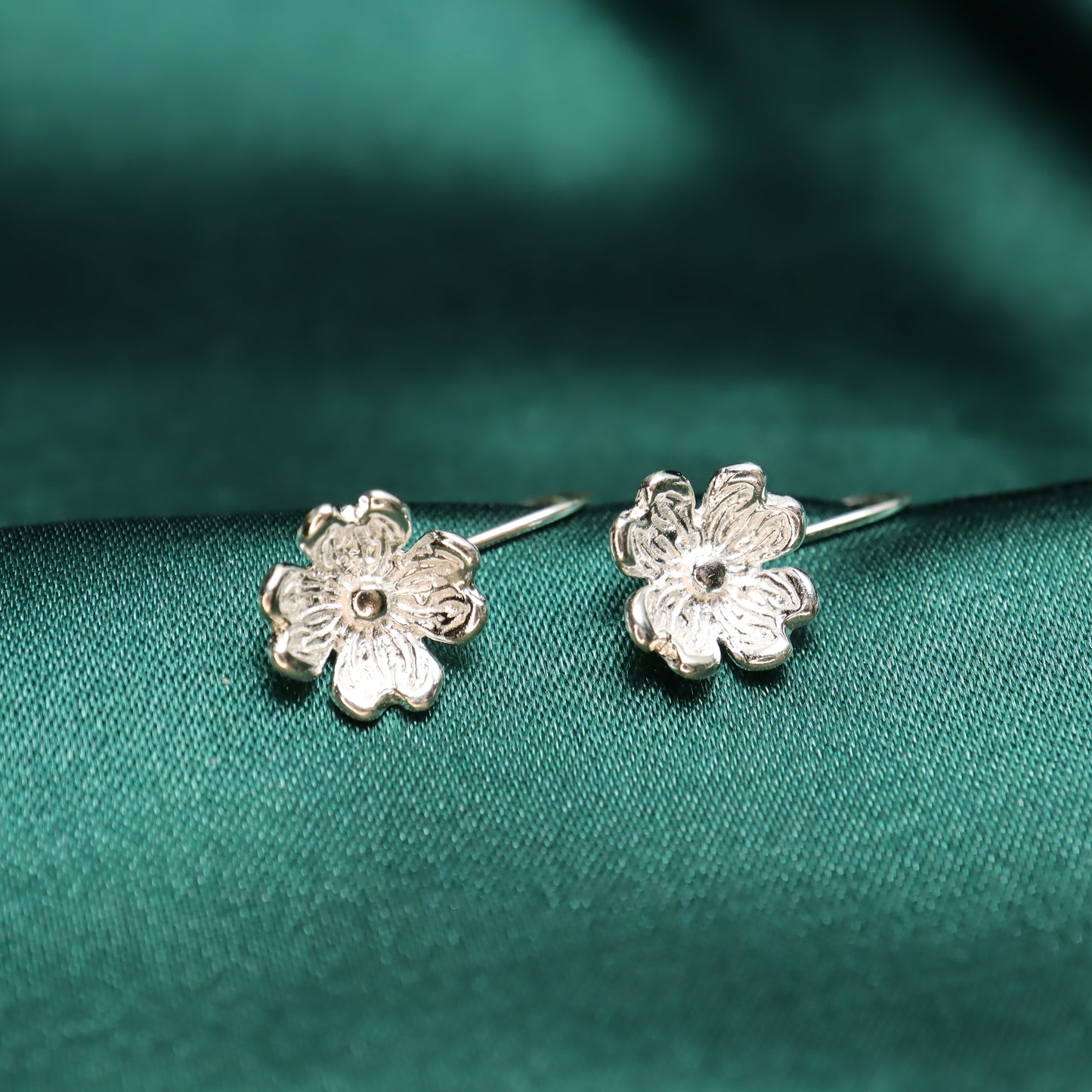 Four-Leaf Clover - S925 Sterling Silver Hook Earrings