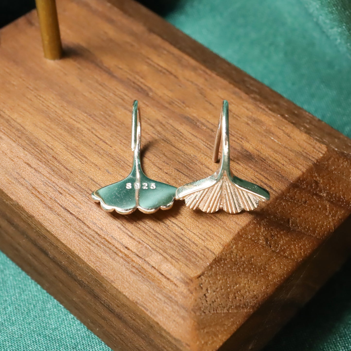 Ginkgo Biloba - S925 Sterling Silver Hook Earrings