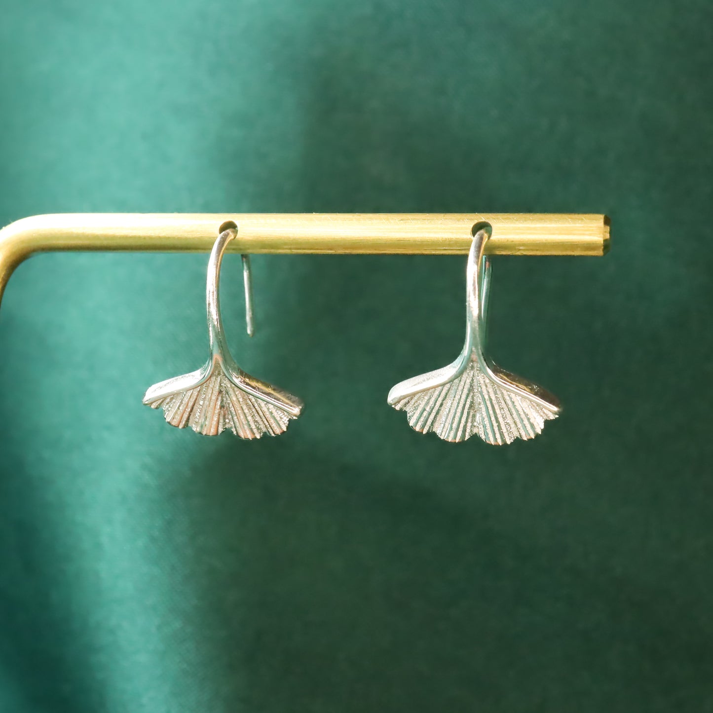 Ginkgo Biloba - S925 Sterling Silver Hook Earrings