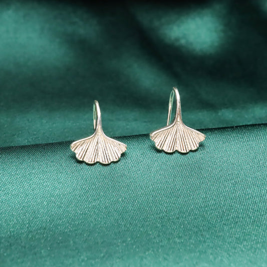 Ginkgo Biloba - S925 Sterling Silver Hook Earrings