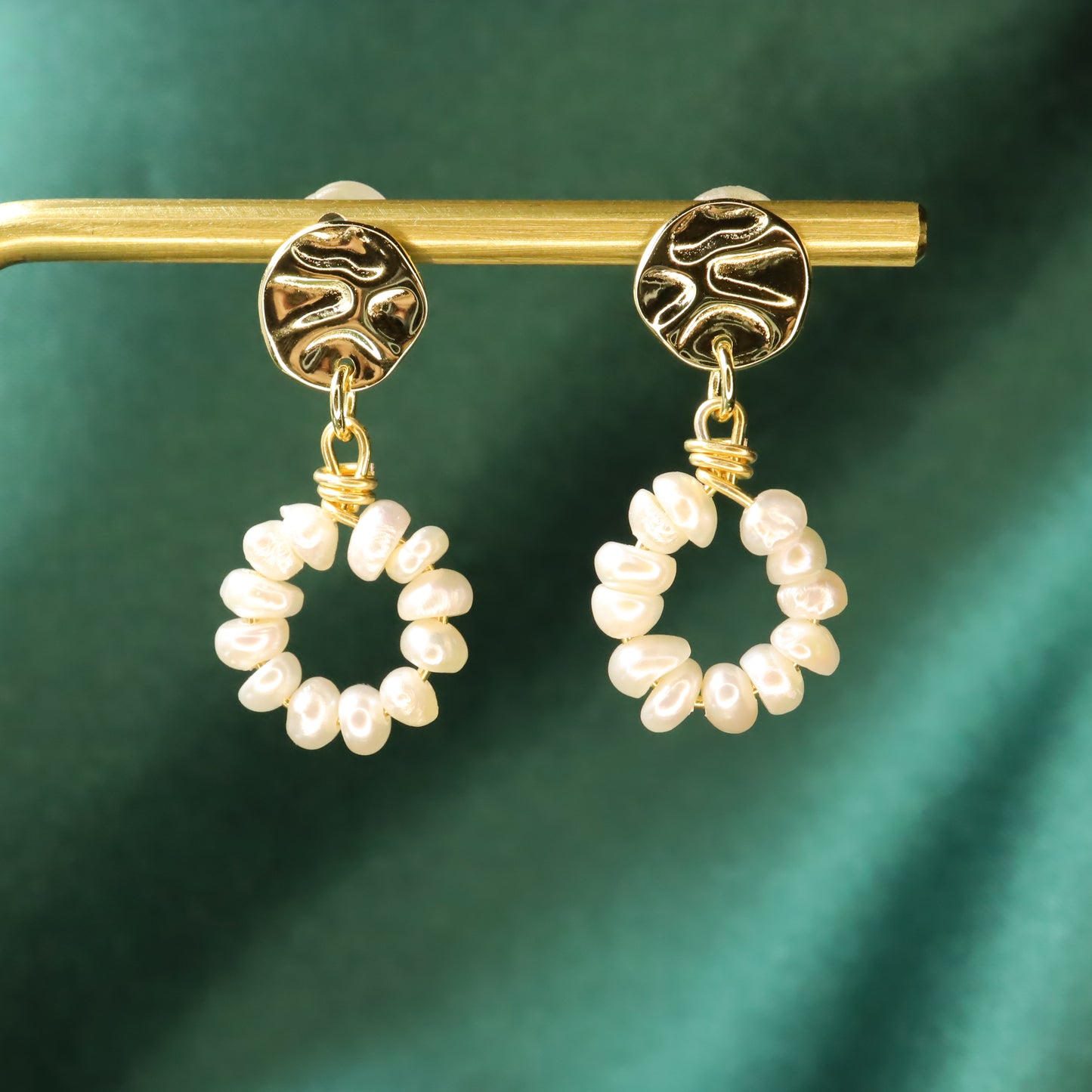 Pearl Wreath - Baroque Freshwater Pearl & S925 Sterling Silver Vintage Drop Earrings
