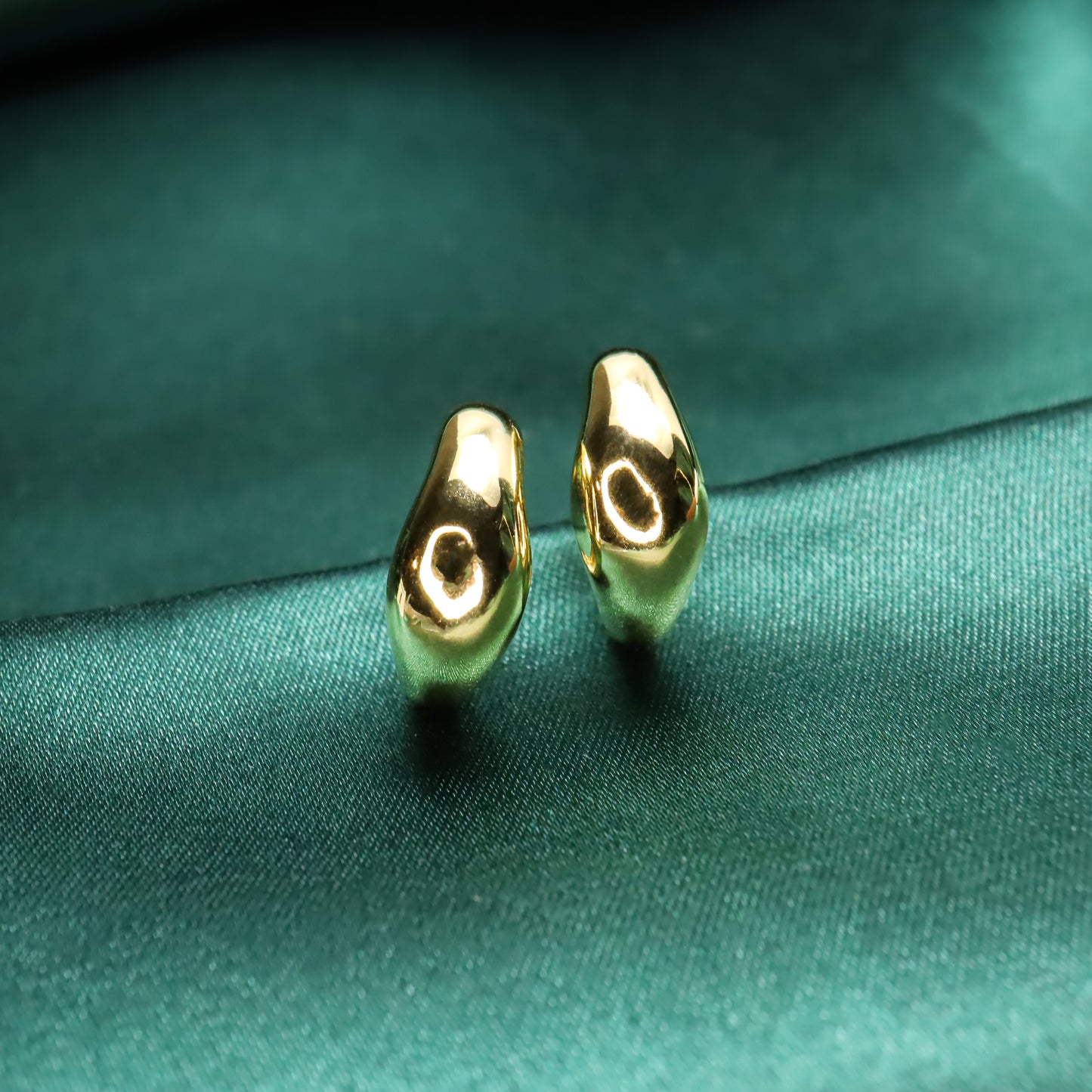 Vintage C Shape Gold Plated S925 Sterling Silver Stud Earrings