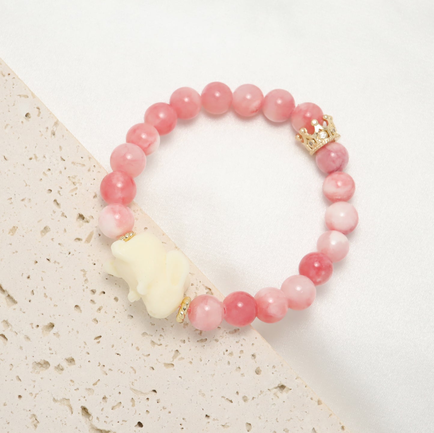 Princess Bunny - Ivory Nut & Semiprecious Stone Bracelet