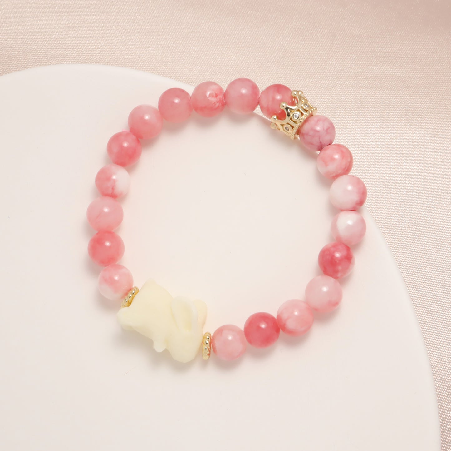 Princess Bunny - Ivory Nut & Semiprecious Stone Bracelet