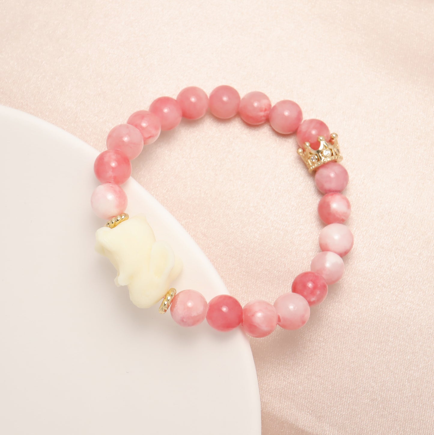 Princess Bunny - Ivory Nut & Semiprecious Stone Bracelet