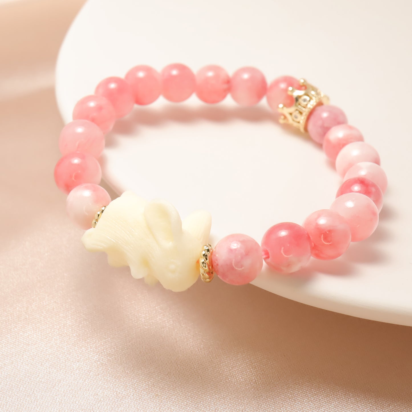 Princess Bunny - Ivory Nut & Semiprecious Stone Bracelet