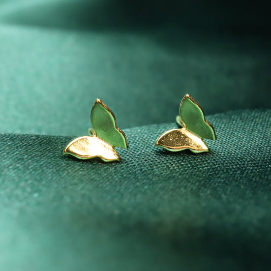 Elegant Butterfly - S925 Sterling Silver Hook Earrings (Color: Gold)