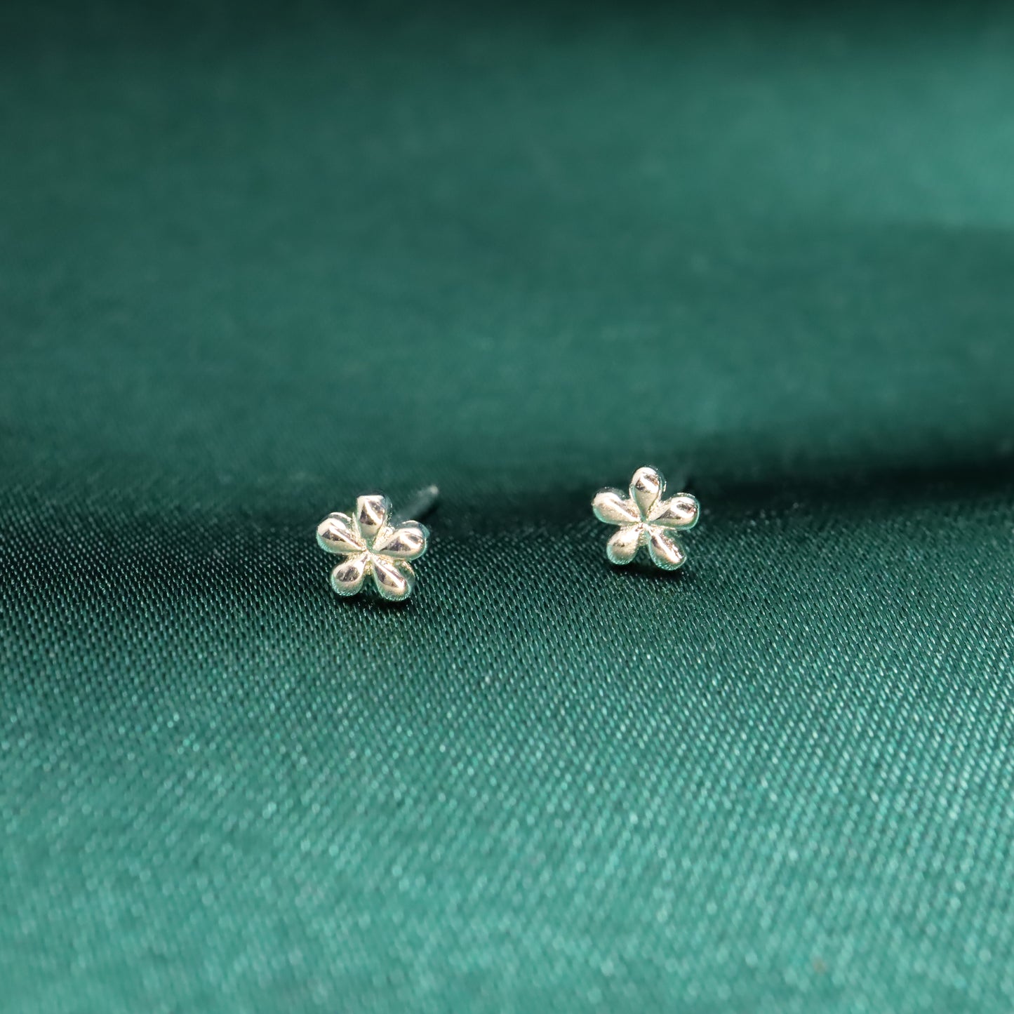 Mini Flower - S925 Sterling Silver Stud Earrings (Silver & Gold 2 Pairs)