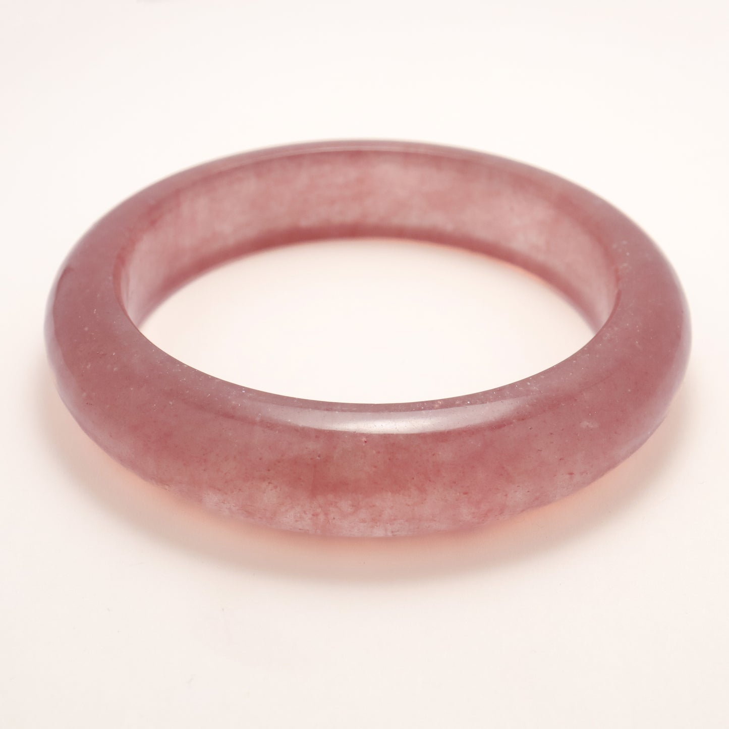 Sweet Love -Thicker & Flat Inner Strawberry Quartz Bangle Bracelet (Pre-Sale) (54 56 58 60 62in Stock)