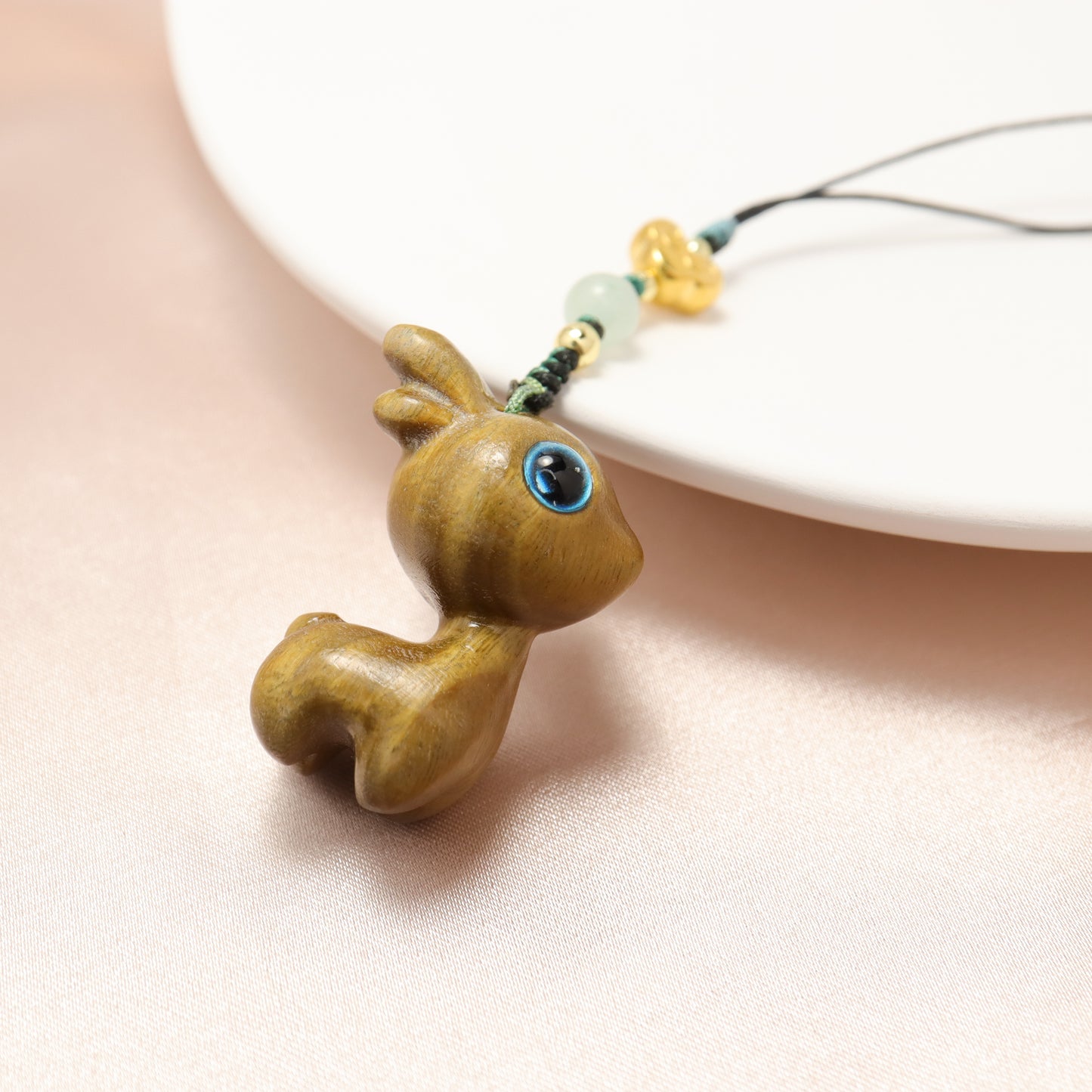 Cutie Deer Green Sandalwood Key Chain Phone Charm