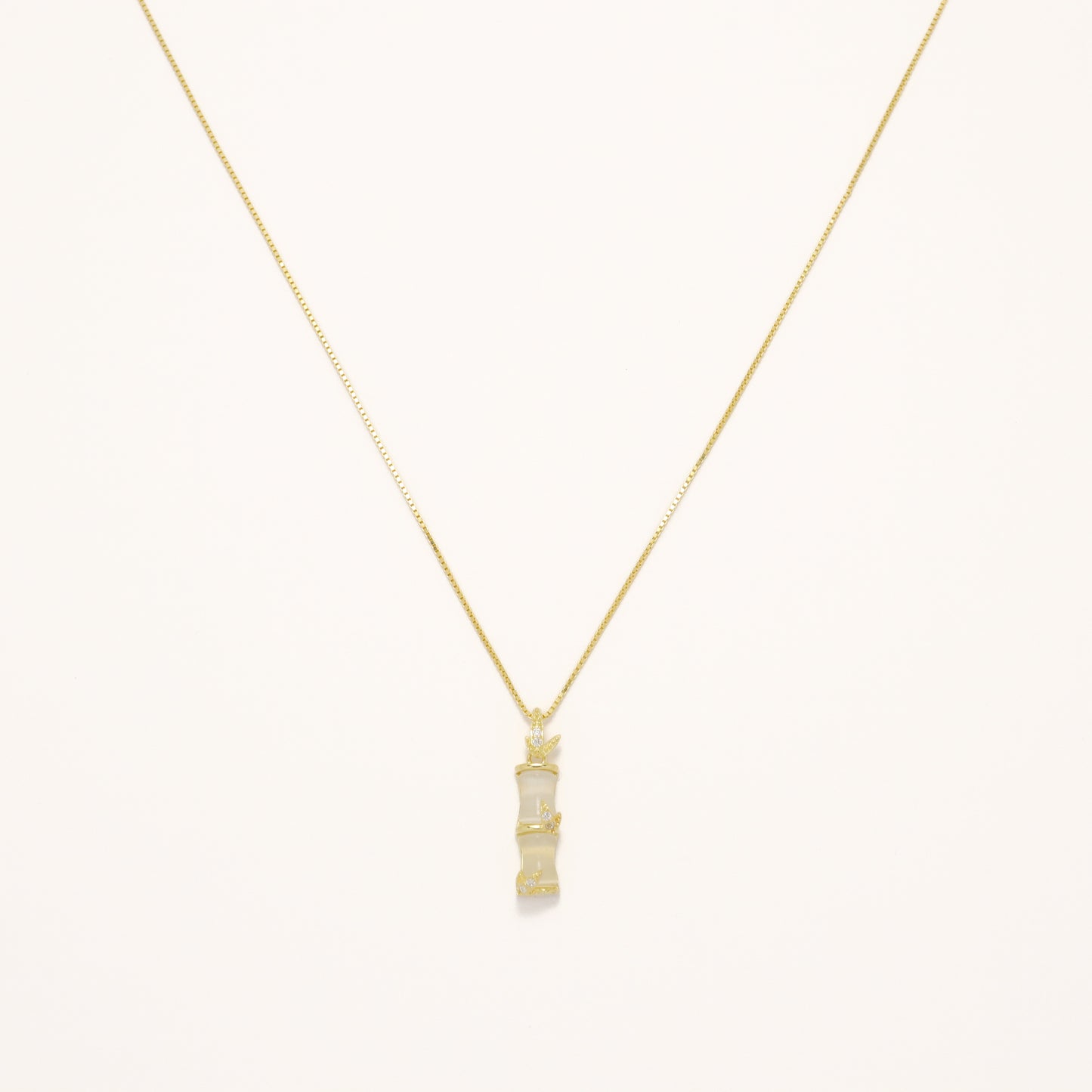 Fortune Bamboo - S925 Sterling Silver Necklace (Color: Gold)