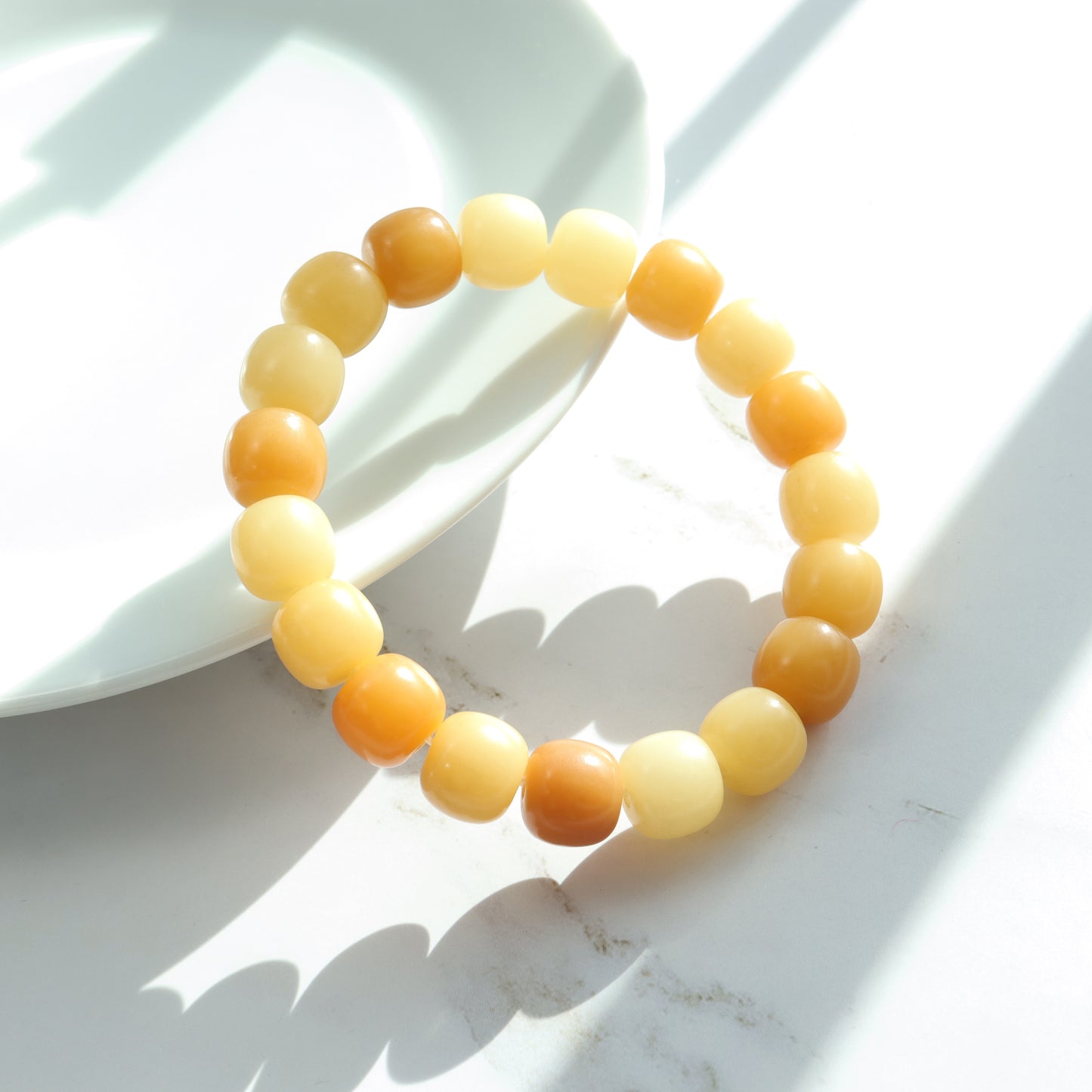 Golden Corn Field - Mix Yellow Weathering Bodhi Root Bracelet