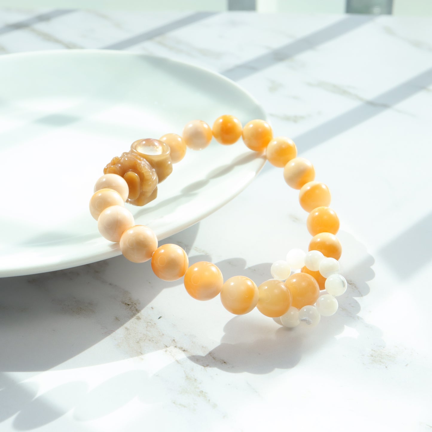 Look Up At The Stars - Premium Yuhua Transparent Alashan Agate Bracelet