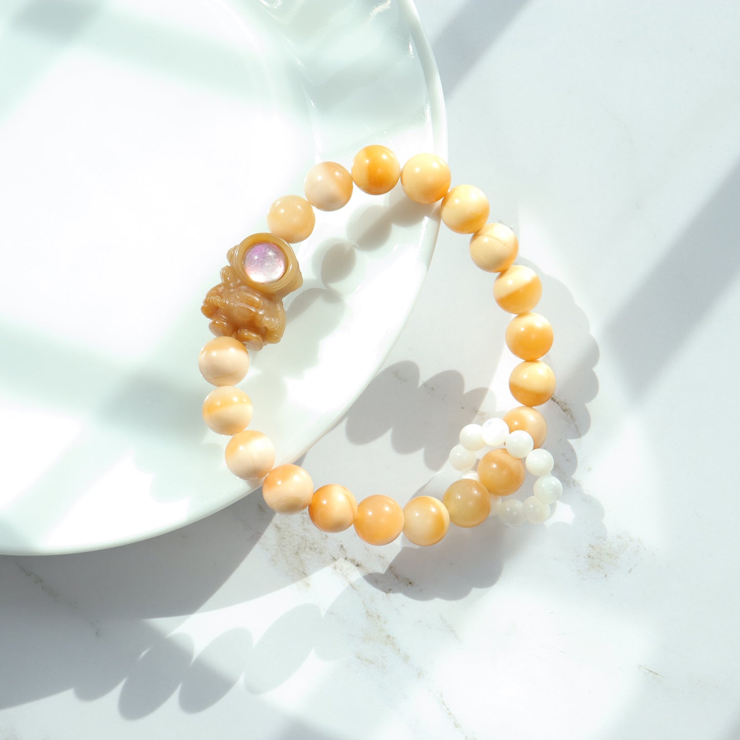 Look Up At The Stars - Premium Yuhua Transparent Alashan Agate Bracelet