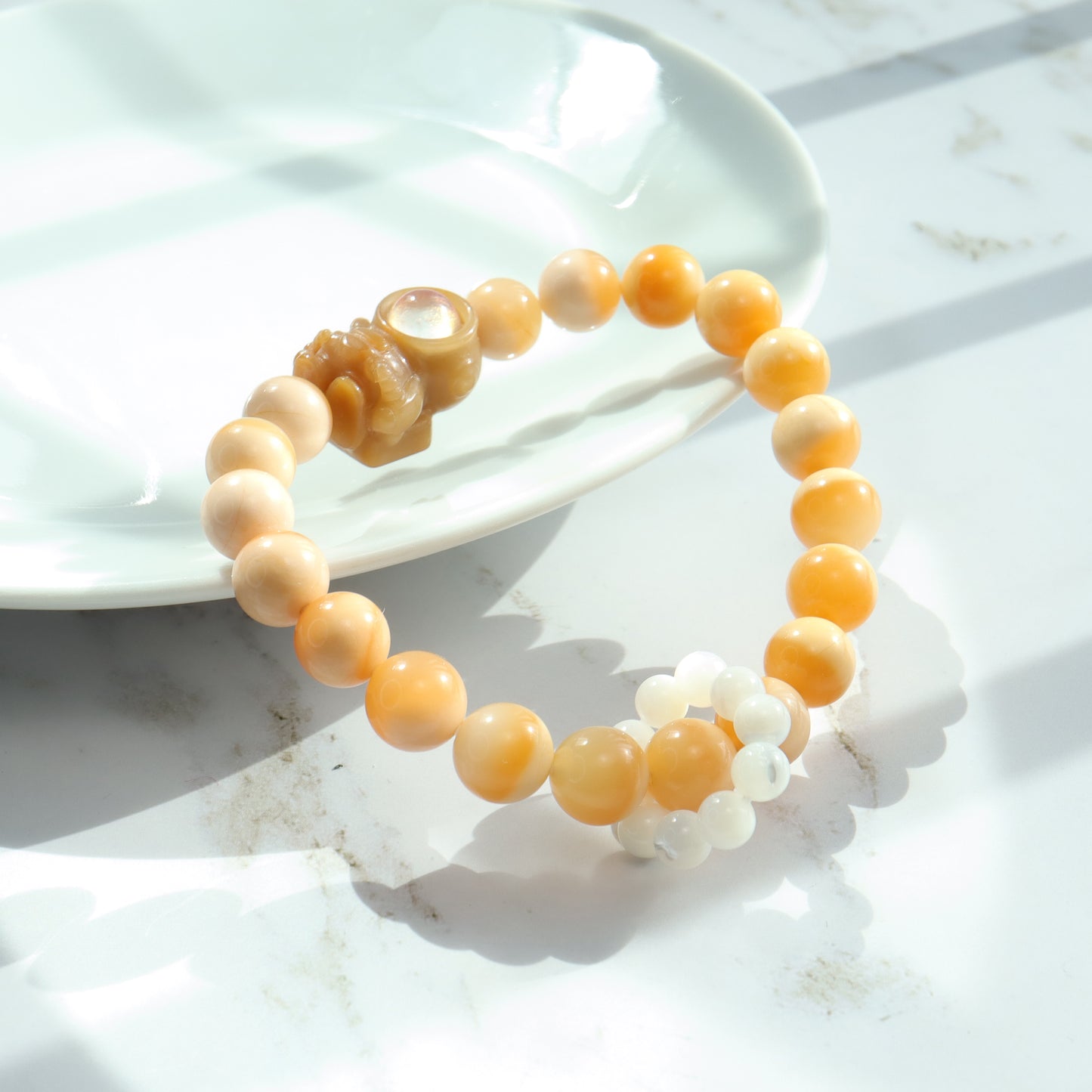 Look Up At The Stars - Premium Yuhua Transparent Alashan Agate Bracelet