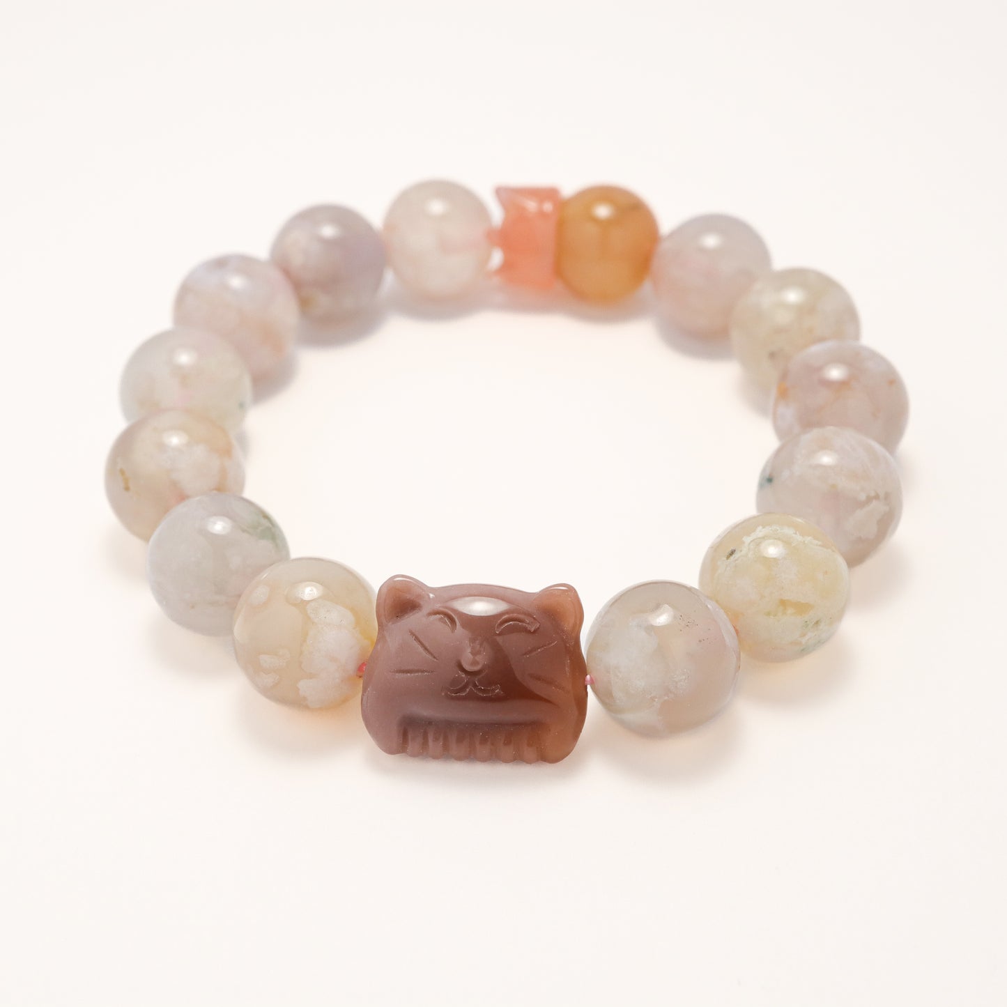 Sakura 'n' Cat - Sakura Agate & Alashan Agate Bracelet