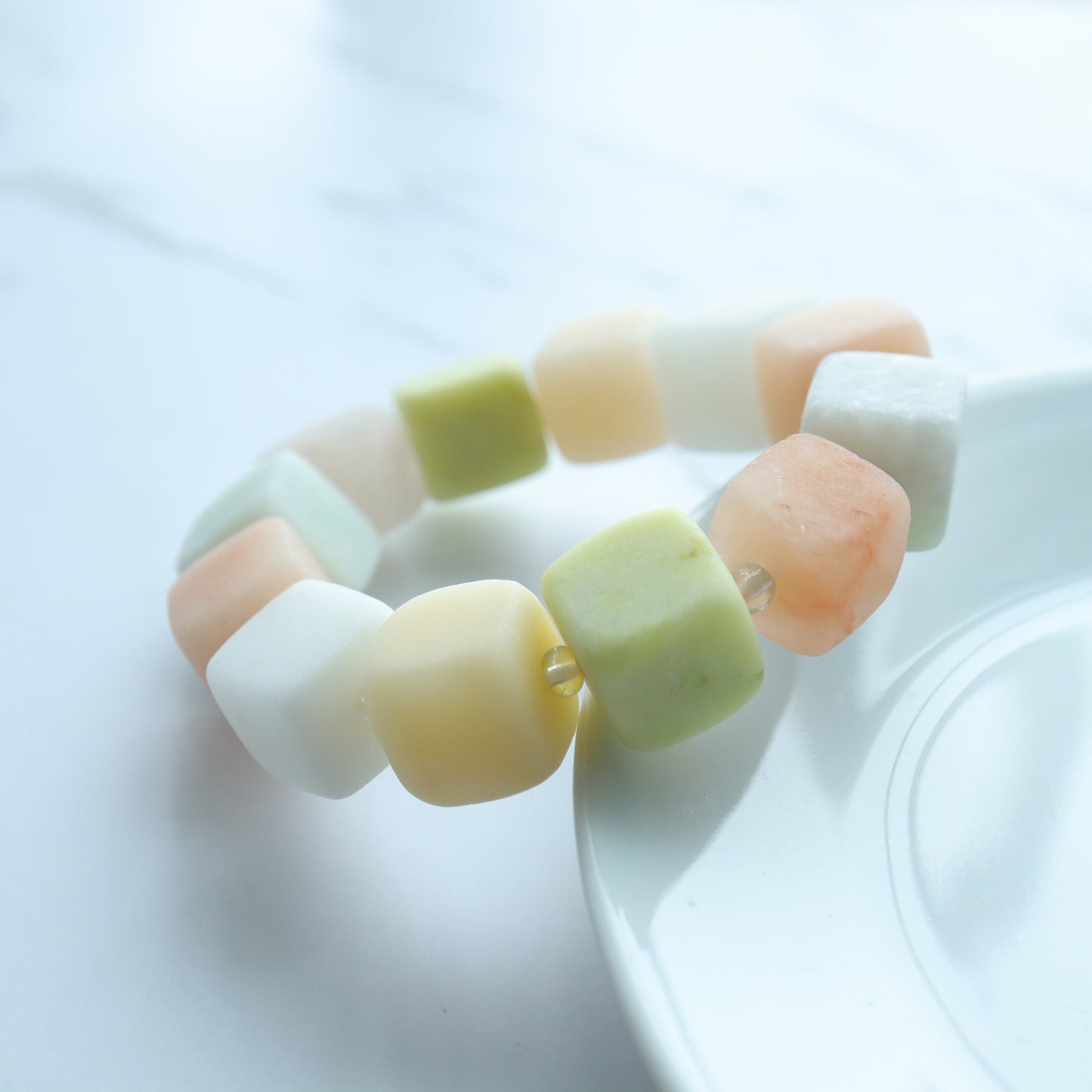 Colorful Ice Cream - She Tai Cui Raw Stone Bracelet