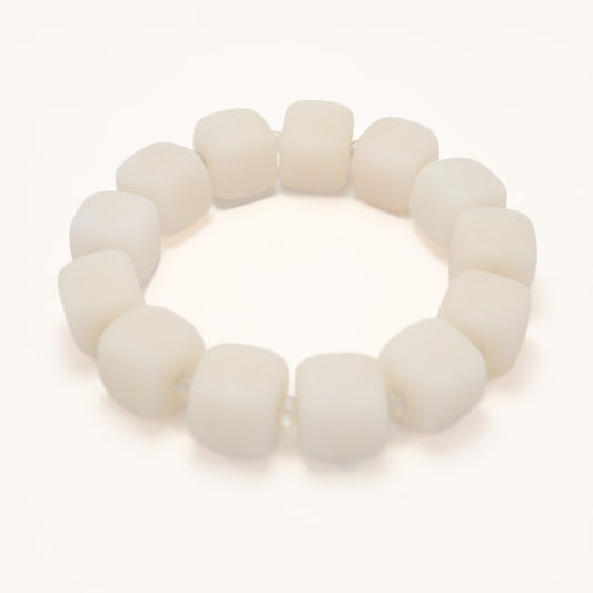Noble White - She Tai Cui Raw Stone Bracelet