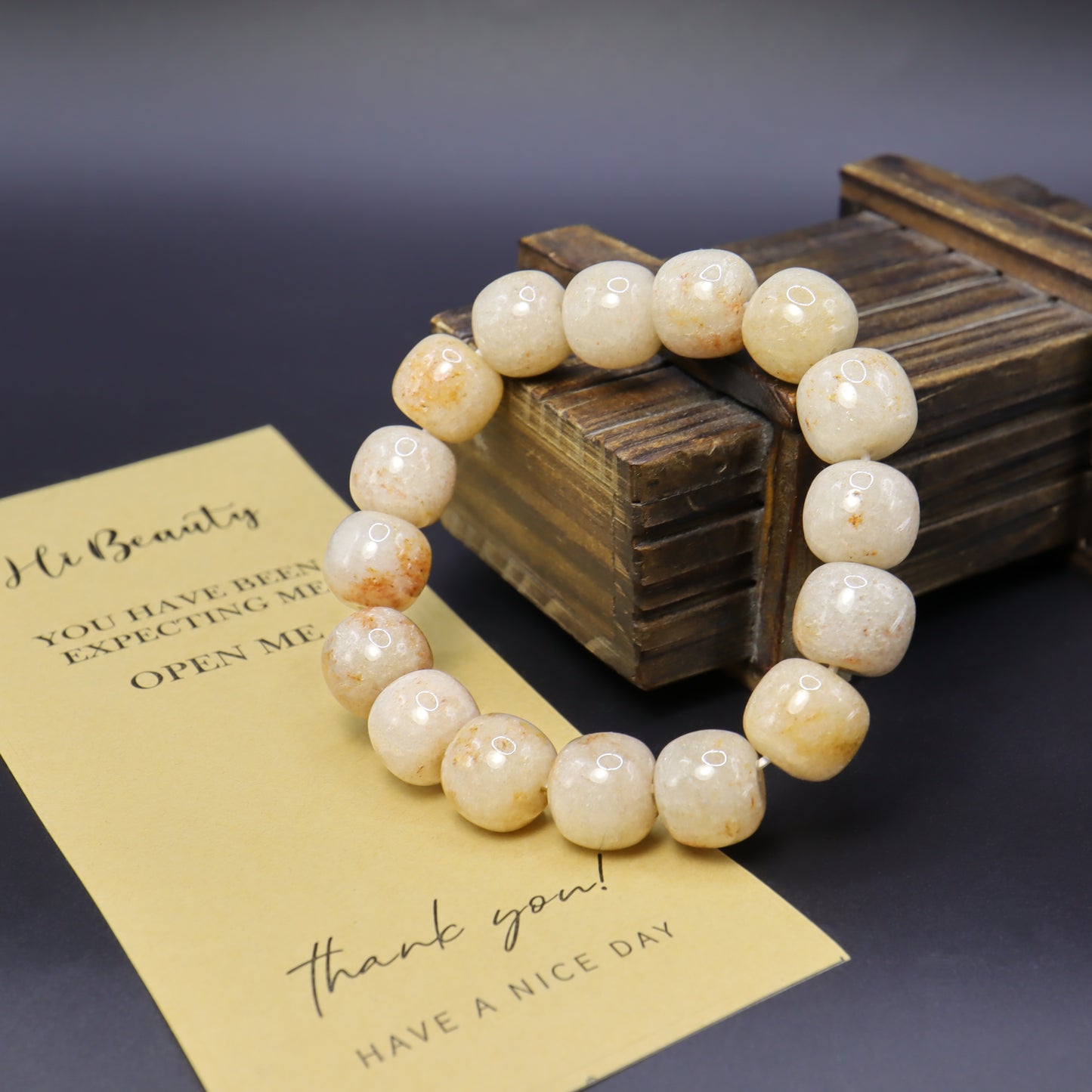 Snow Plum Blossom - White She Tai Cui Jade Bracelet