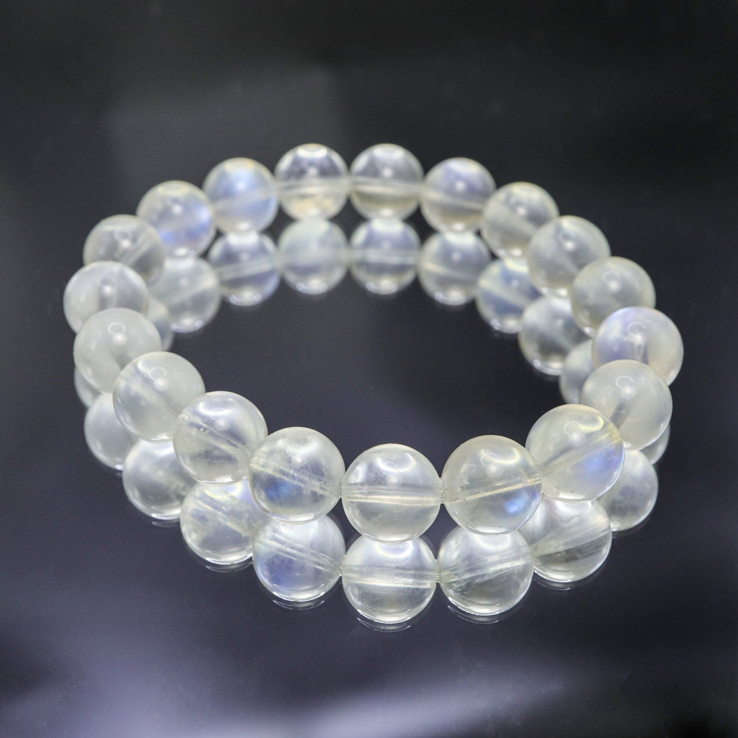 Genuine Natural Blue Shine Moonstone Bracelet (9mm-10.5mm)