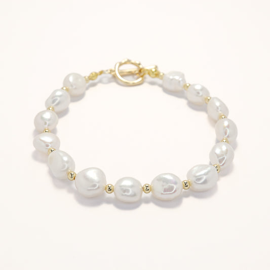 Blanche - Baroque Freshwater Pearl Bracelet with OT Buckle