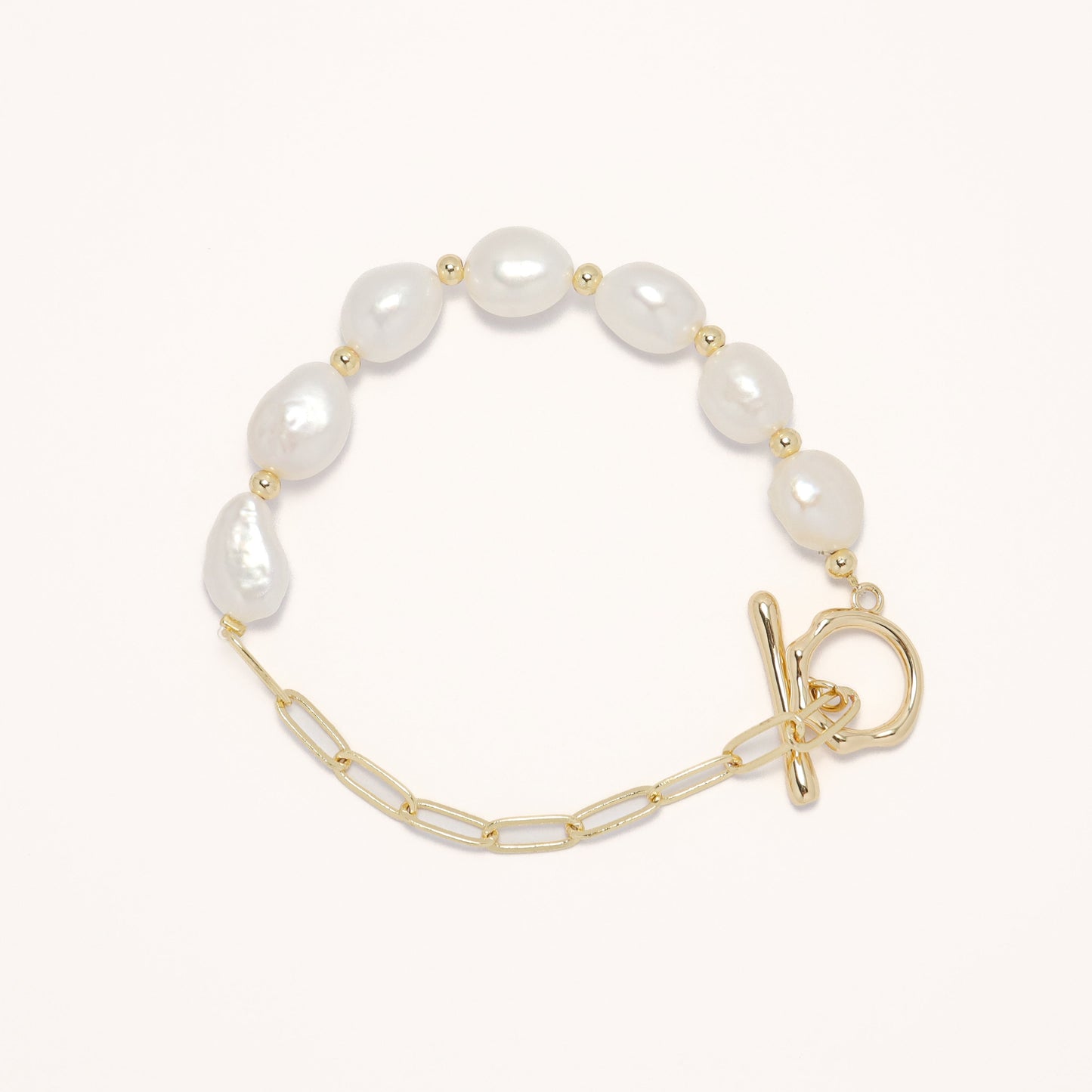 Elina - Baroque Freshwater Pearl Bracelet with OT Buckle