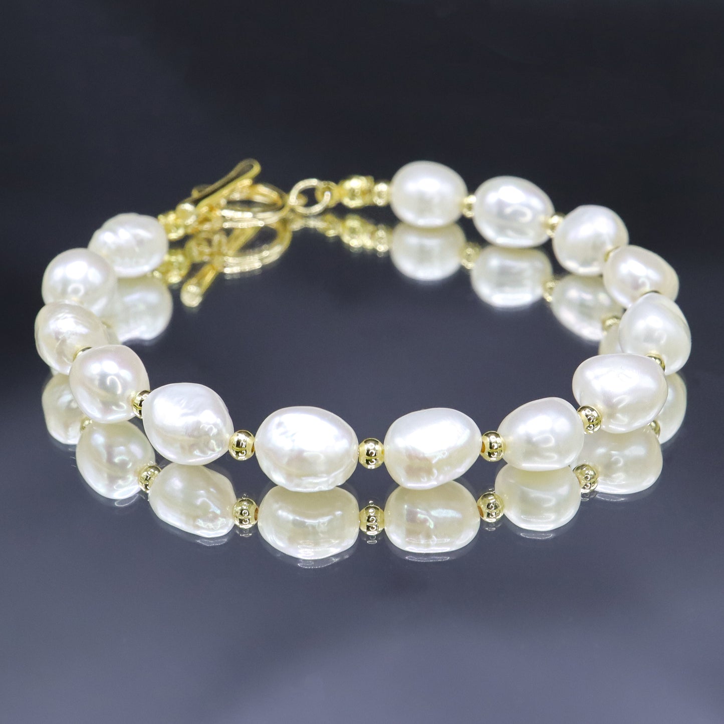 Blanche - Baroque Freshwater Pearl Bracelet with OT Buckle