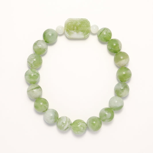 Castle Peak - Milky Grape Serpentine Xiuyu Bracelet