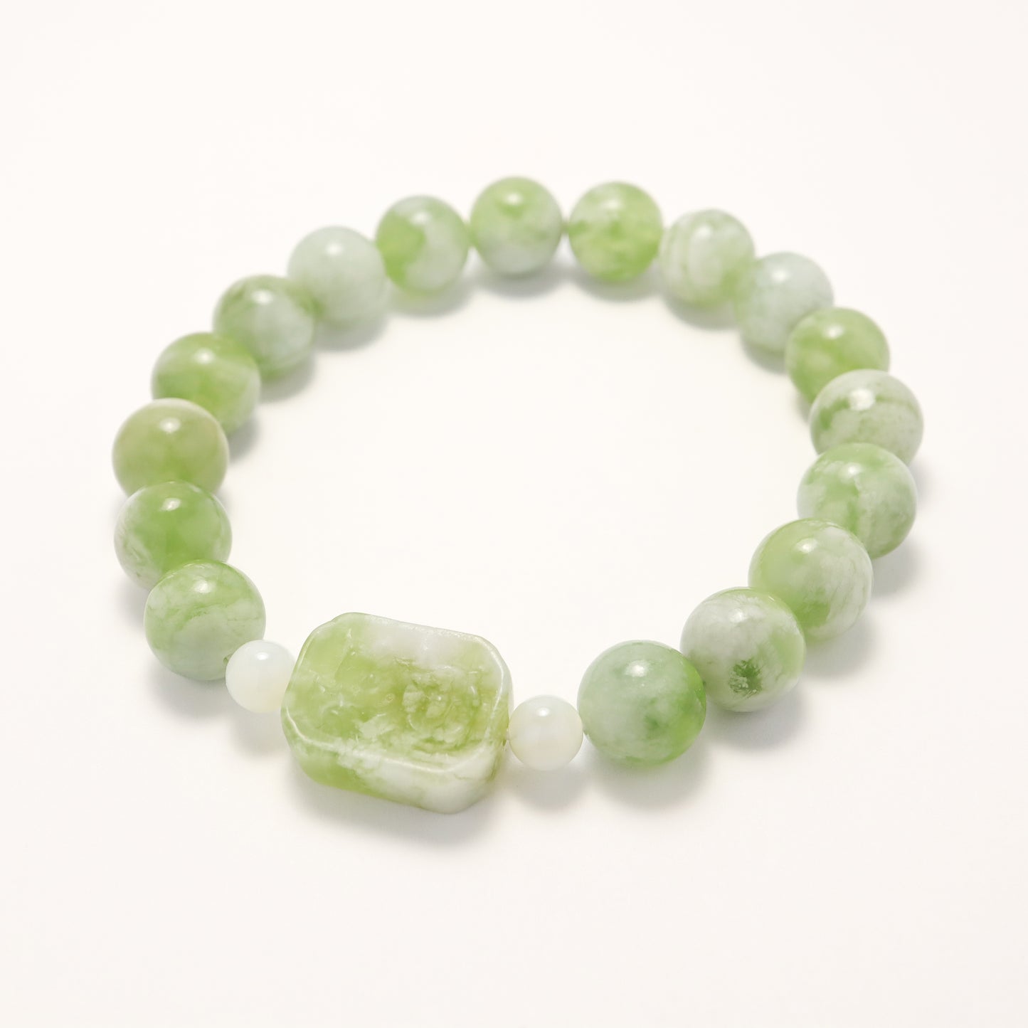 Castle Peak - Milky Grape Serpentine Xiuyu Bracelet