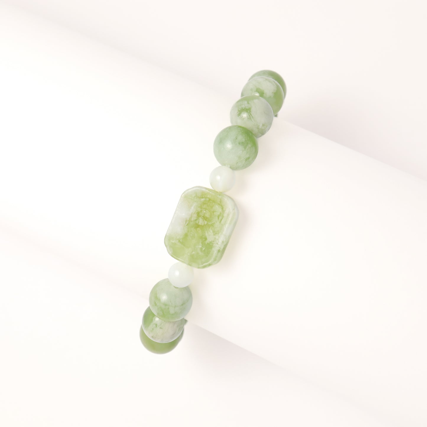 Castle Peak - Milky Grape Serpentine Xiuyu Bracelet