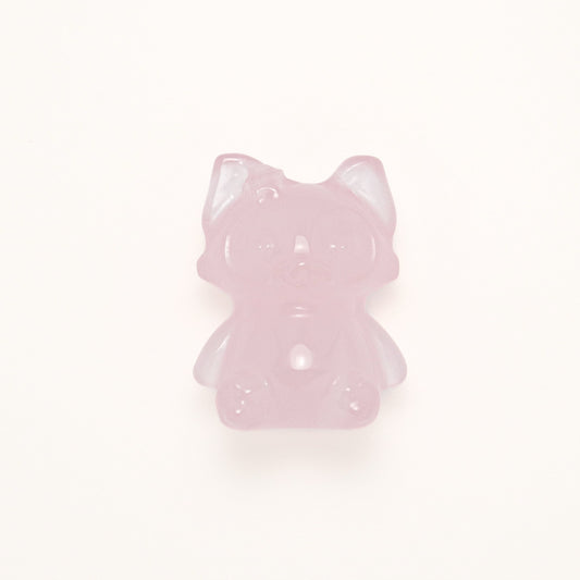 Raccoon - Rose Quartz Crystal Sculpture Ornament