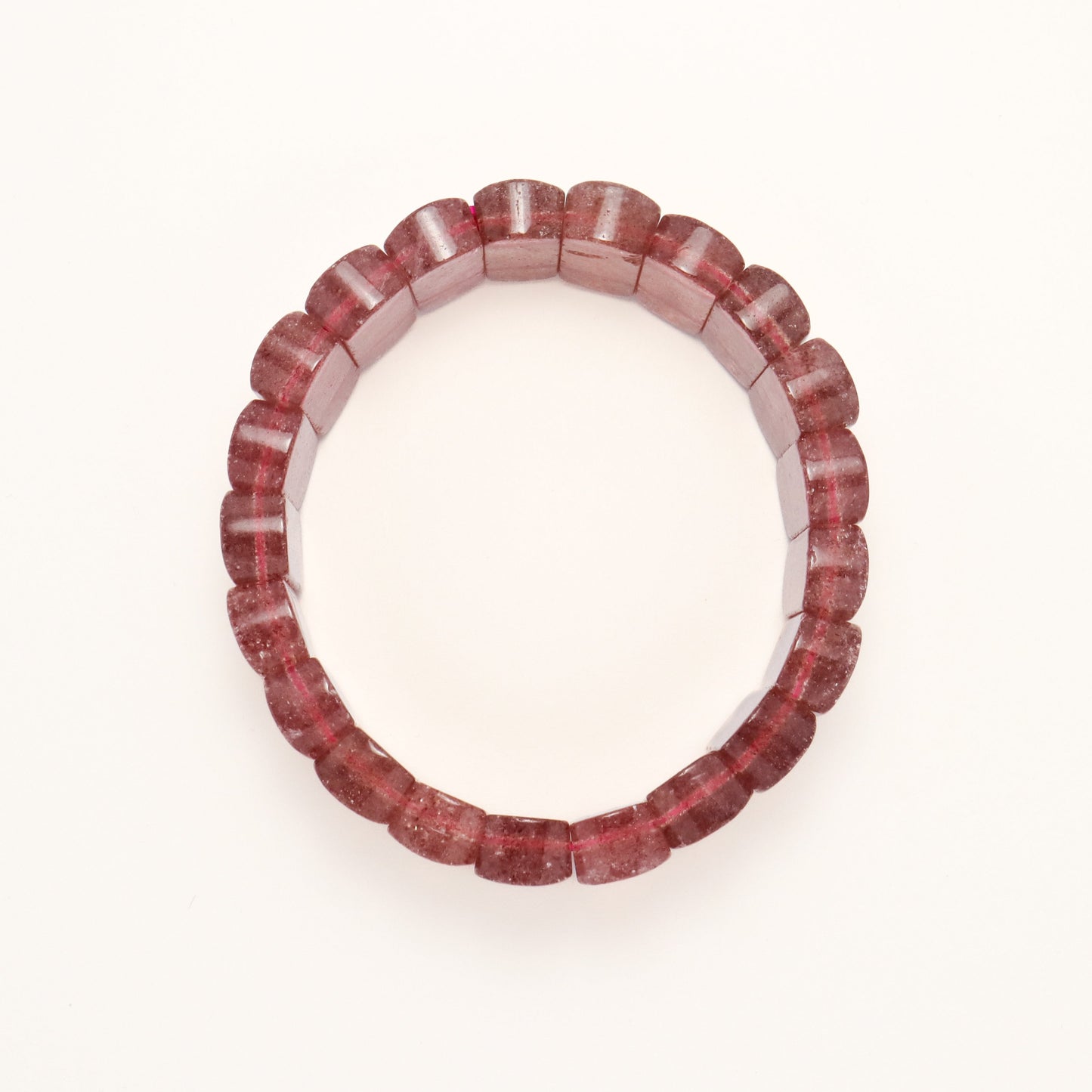 Noble Romance - Red Strawberry Quartz Cube Bracelet