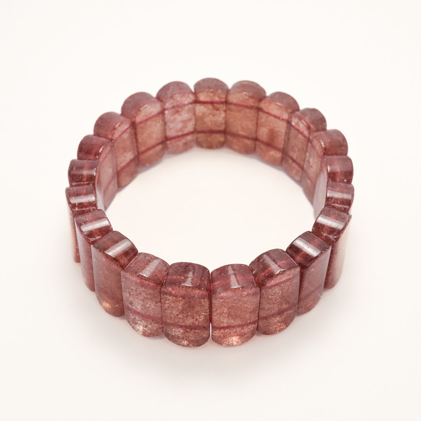 Noble Romance - Red Strawberry Quartz Cube Bracelet