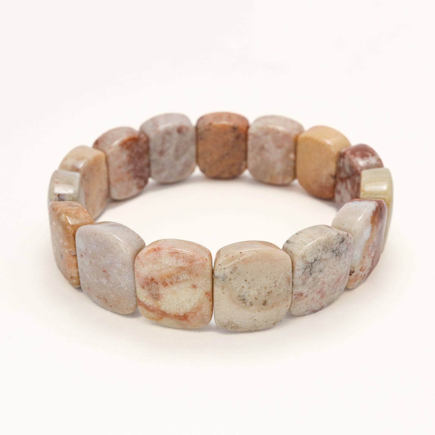 Ocean Treasure - Fossilized Coral Stone Cube Bracelet