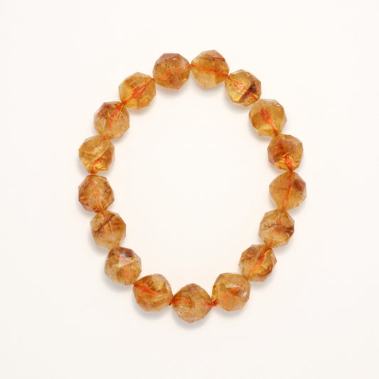 Gold of Wealth - Citrine Diamond Cut Bracelet