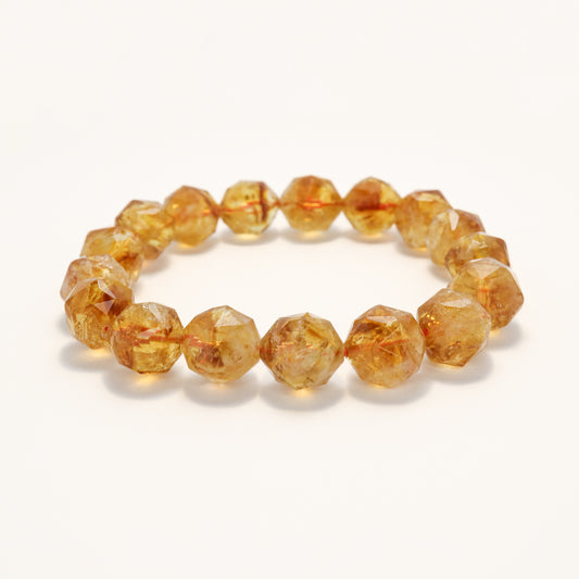 Gold of Wealth - Citrine Diamond Cut Bracelet