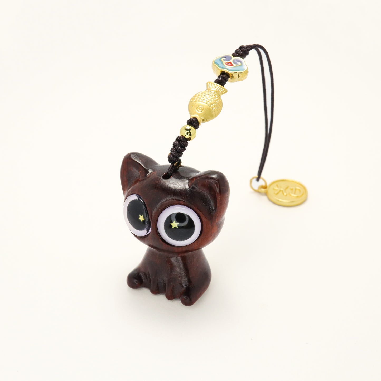 Star Eye Kitten - Rosewood Cat Key Chain Phone Charm