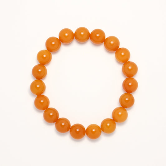 Golden Blessing - Burmese Yellow Dragon Jade Bracelet