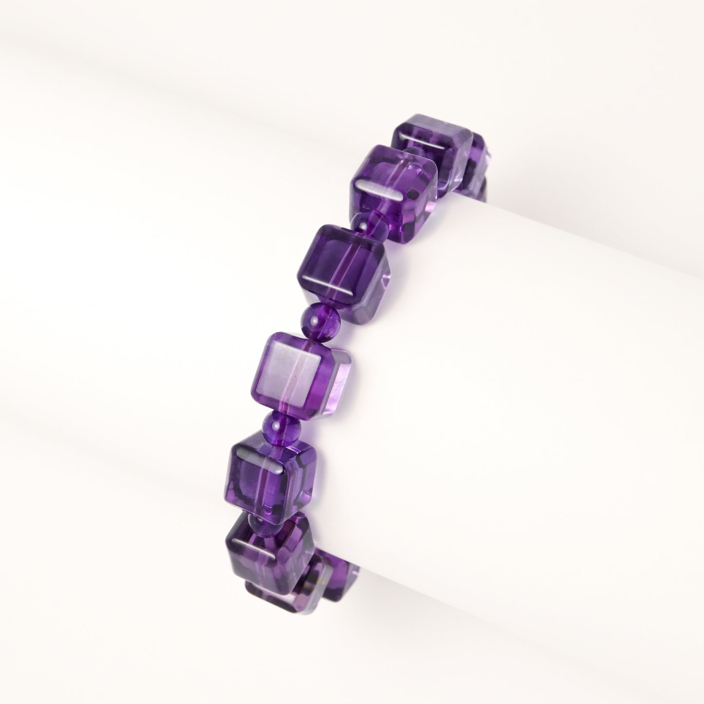 Purple Avenue - High Grade Amethyst Cube Bracelet