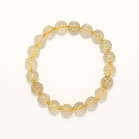 Blonde Beauty II - Golden Rutilated Quartz Titanium Crystal Bracelet (9-9.5mm)