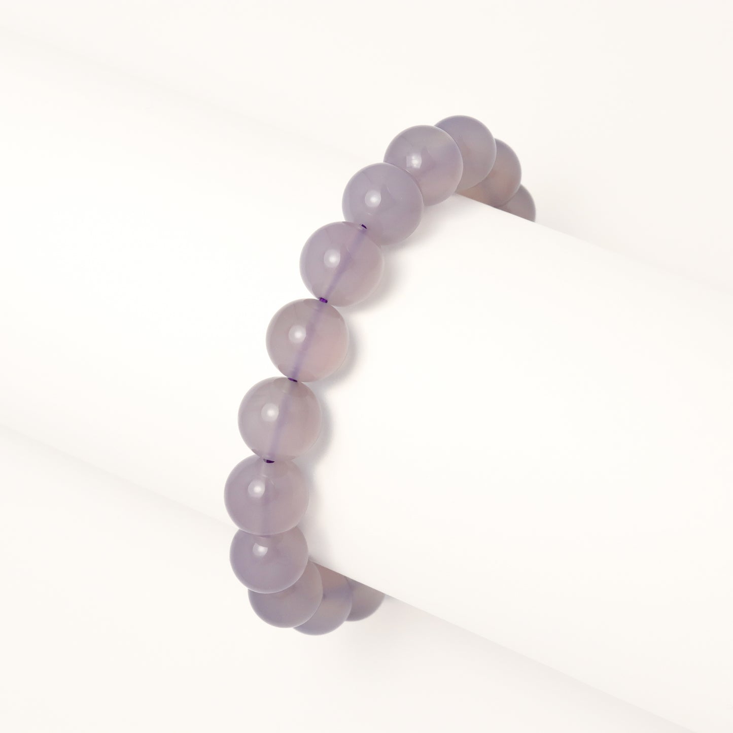 Purple Grey Ice Chalcedony Beads Bracelet
