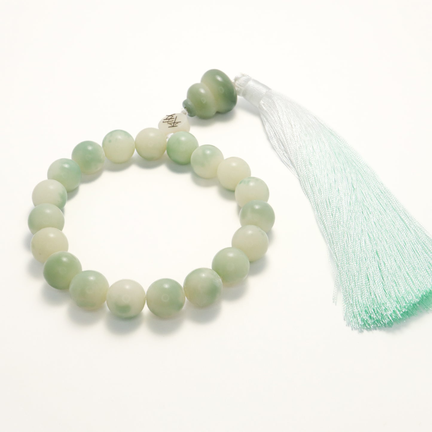 Green Floating Snowflake Bodhi Root Worry Beads Bracelet