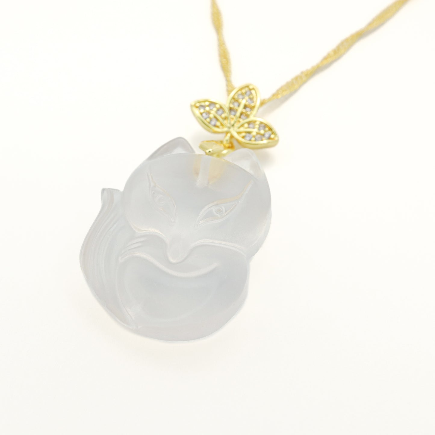 Love Guardian - Ice White Agate Necklace