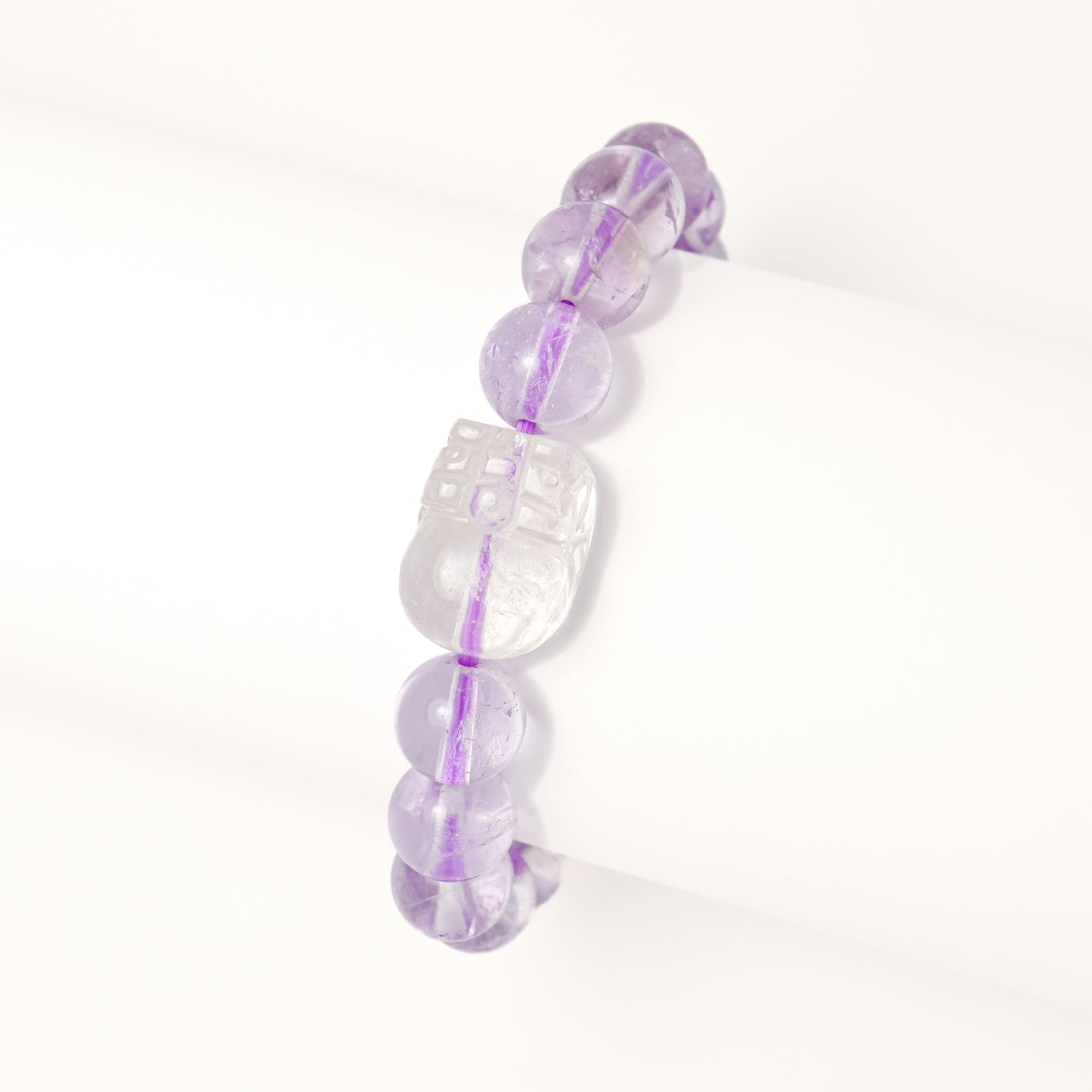 First Spring - Clear Quartz Pixiu & Lavender Amethyst Bracelet