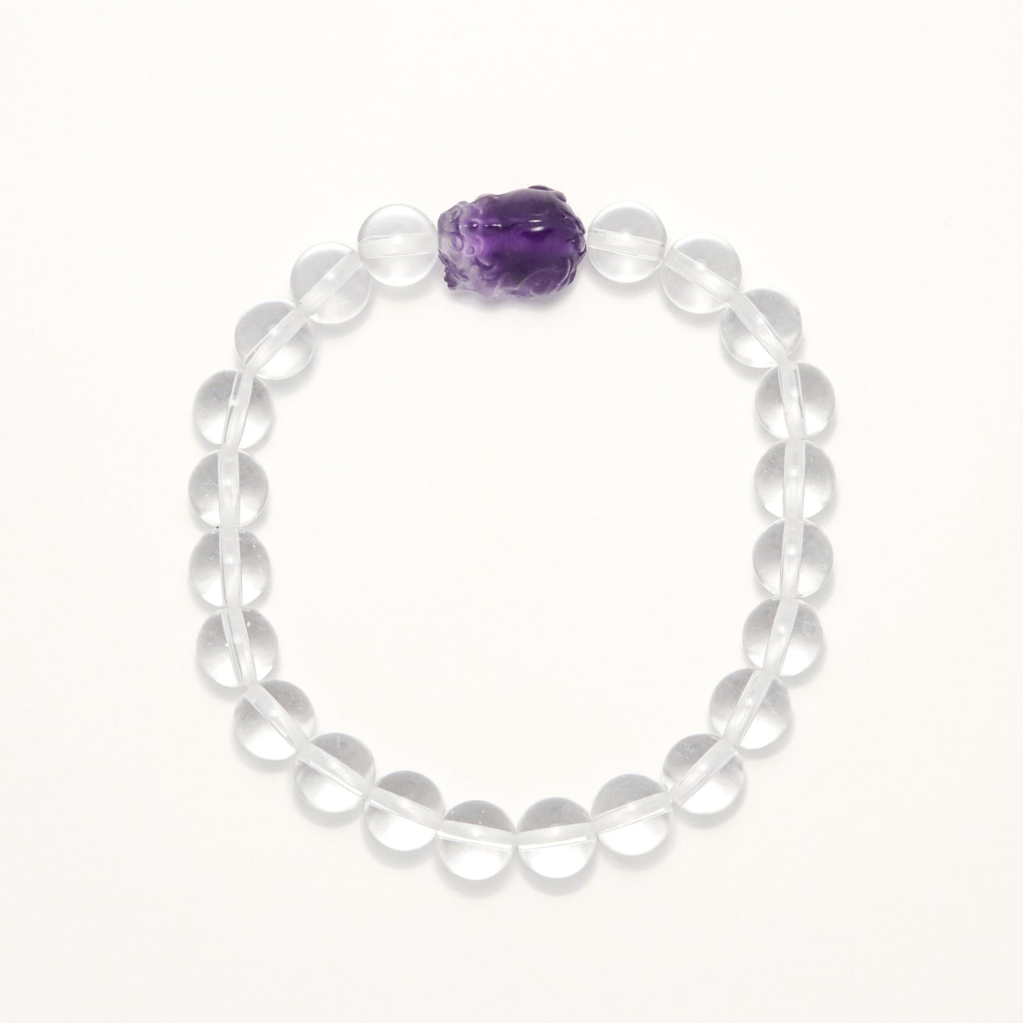 Clarity Memory - Amethyst Pixiu Clear Quartz Bracelet