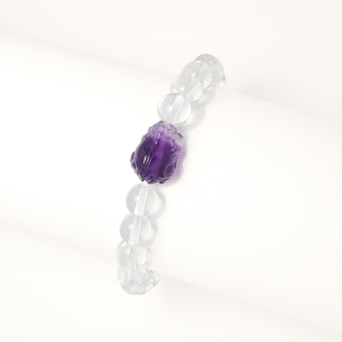 Clarity Memory - Amethyst Pixiu Clear Quartz Bracelet