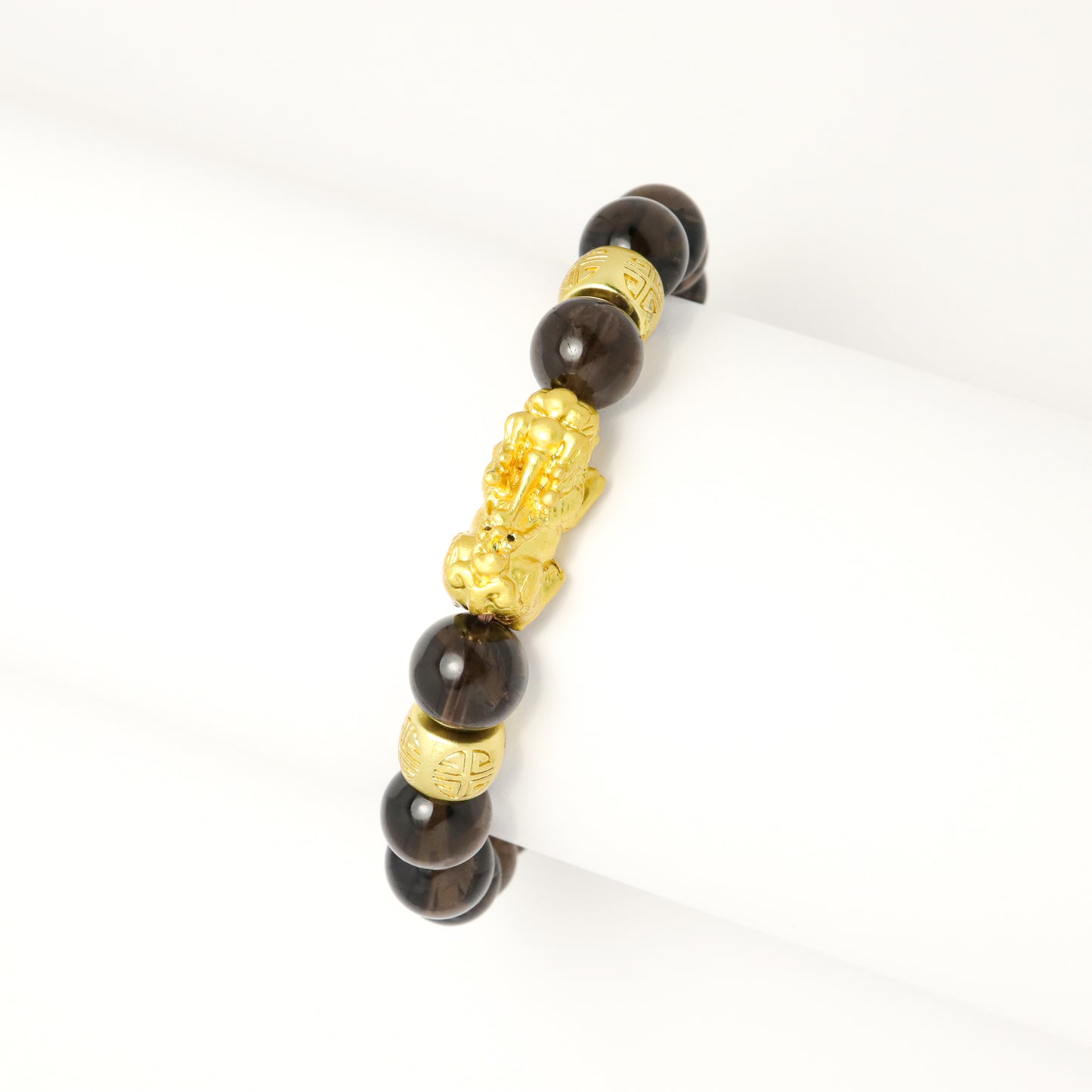 Fortune & Protection - Gold Plated Pixiu & Tea-Coloured Citrine Bracelet